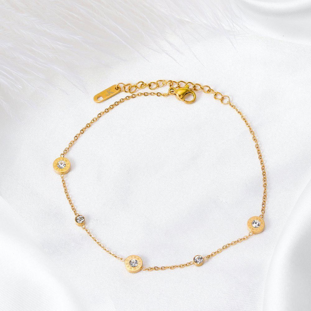 Kim Johanson Fußkette Timeless (1-tlg), mit Zirkonia aus Edelstahl