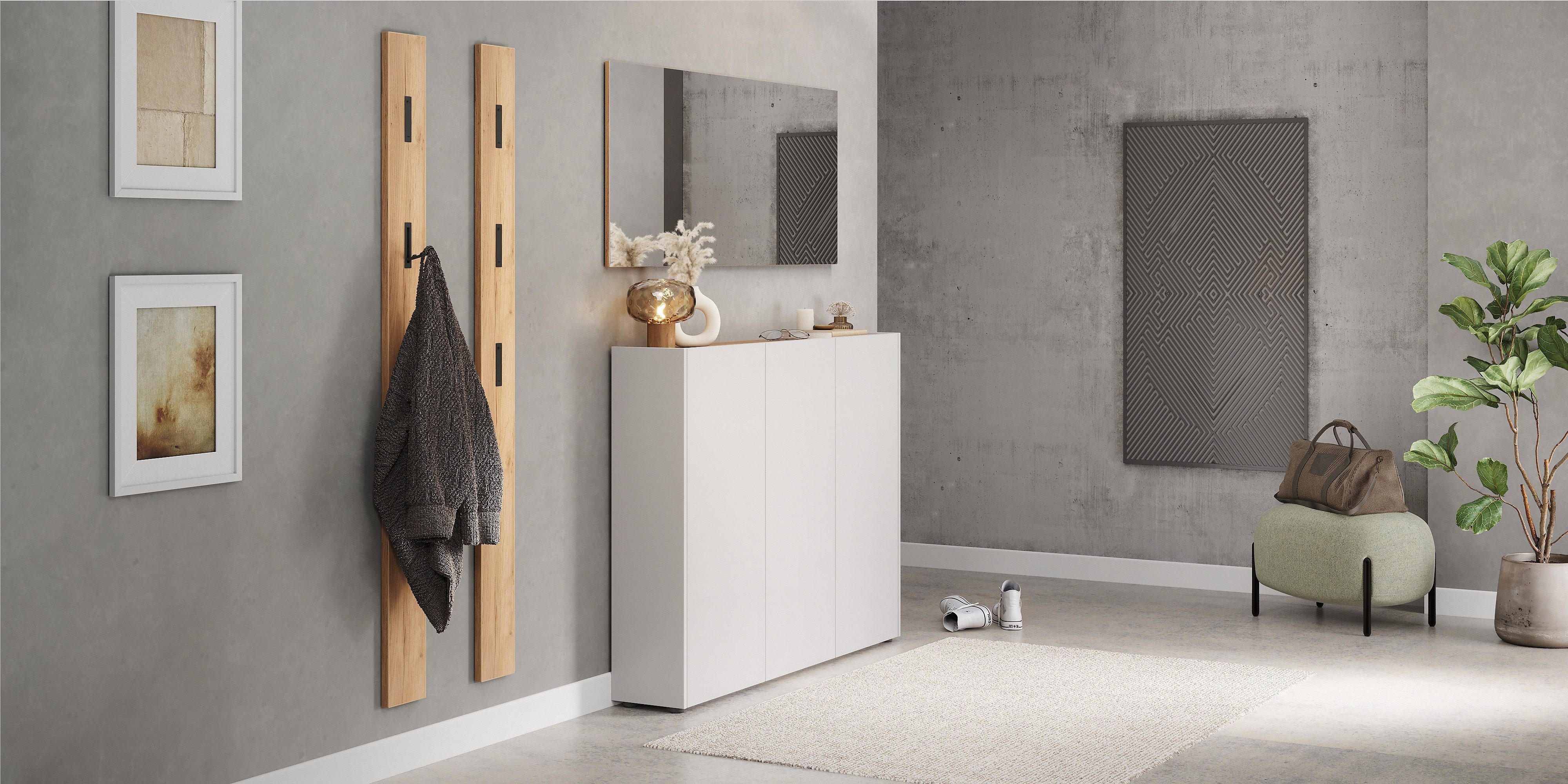 GERMANIA Schuhschrank Libbiano Flurschrank, Soft-close, verstellb. Böden, in 3 Höhen, 2- oder 3-türig