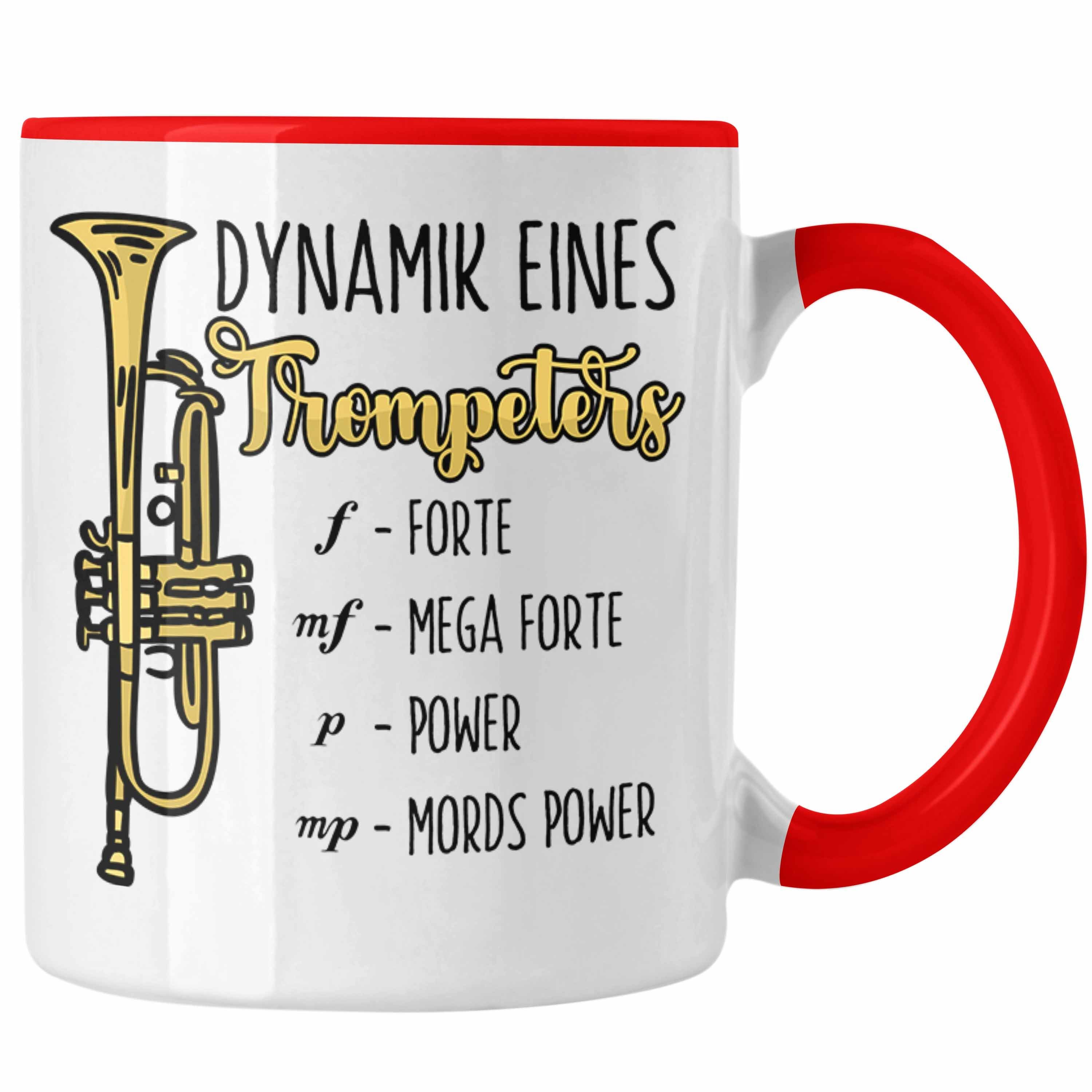 Trendation Tasse Lustige Trompete Tasse Geschenk für Trompeten-Spieler Rot | Teetassen