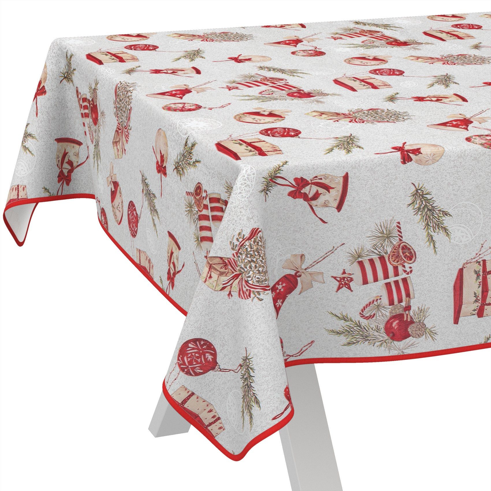 ANRO Tischdecke Wachstuch abwaschbar Weihnachtsschmuck Tischwäsche günstig online kaufen