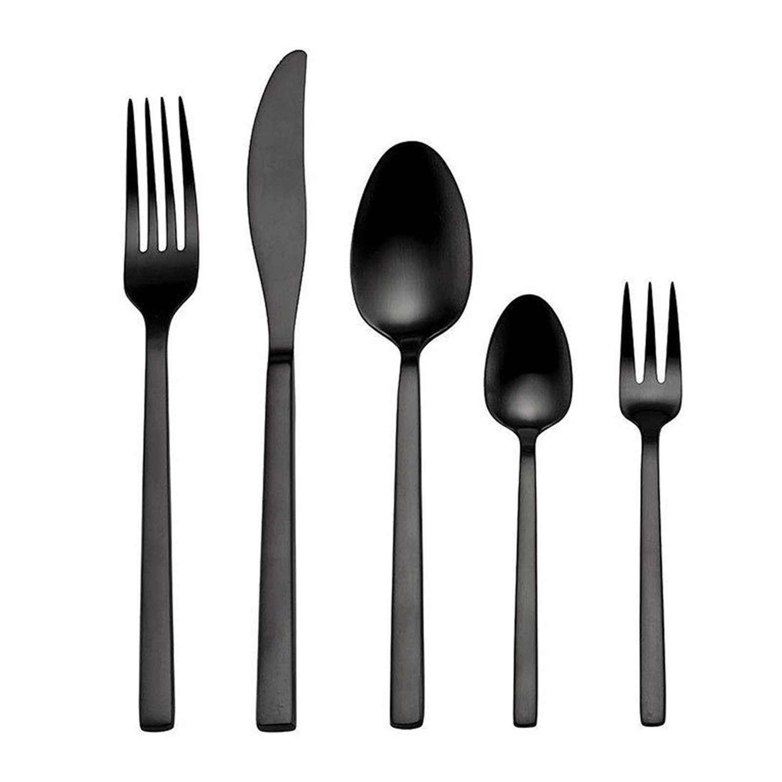 ECHTWERK Besteck-Set Pure Black (30-tlg), 6 Personen, Edelstahl 18/10, BLACK EDITION, PVD Beschichtung