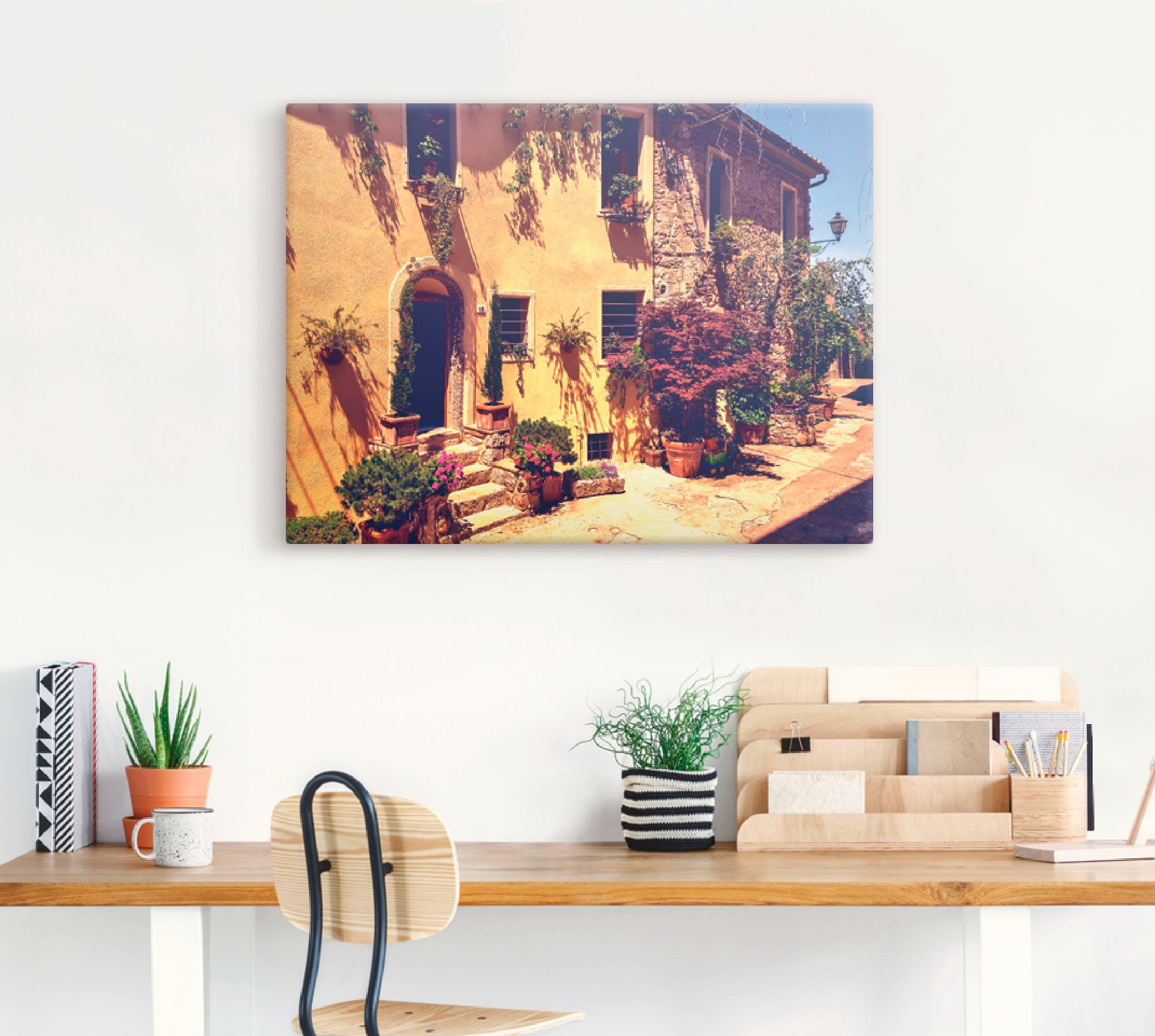 Artland Leinwandbild Siena Toskana, Europa (1 St), auf Holzrahmen gespannt