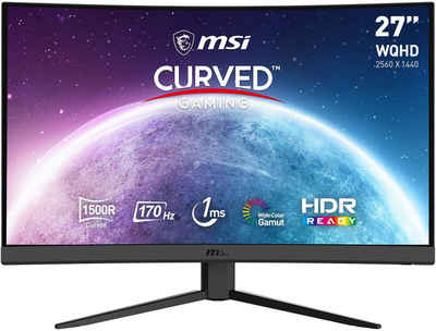 MSI MSI G27CQ4DE E2 Gaming-LED-Monitor (2.560 x 1.440 Pixel (16:9), 1 ms Reaktionszeit, 165 Hz, VA Panel)