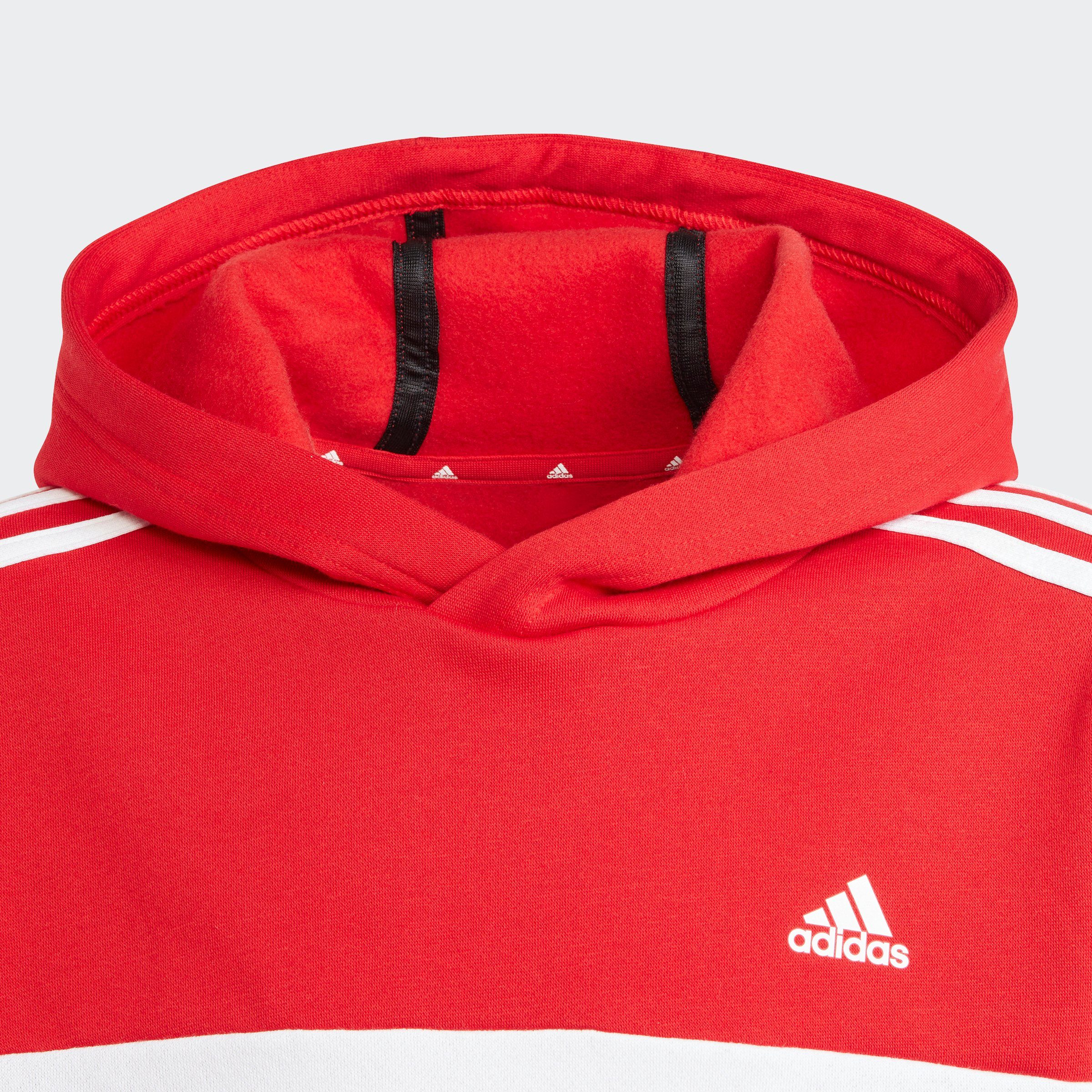 Black HOODIE COLORBLOCK Better TIBERIO KIDS adidas Kapuzensweatshirt / Scarlet / Sportswear 3STREIFEN White