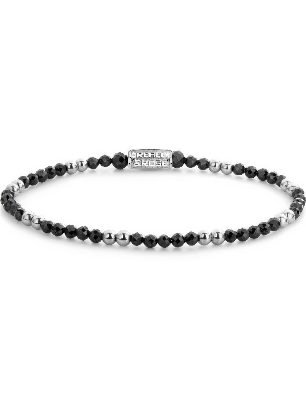 Rebel & Rose Armband Rebel & Rose RR-30005-S-S Armband Black & Silver Glam Rocks