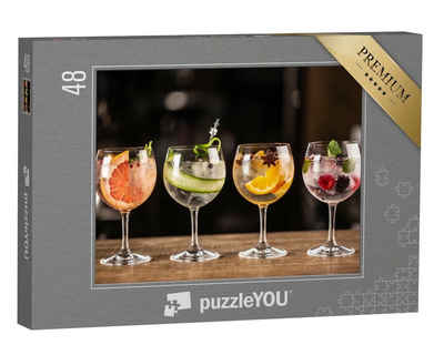 puzzleYOU Puzzle Gin Tonic: ein Longdrink als klassischer Cocktail, 48 Puzzleteile, puzzleYOU-Kollektionen Cocktails