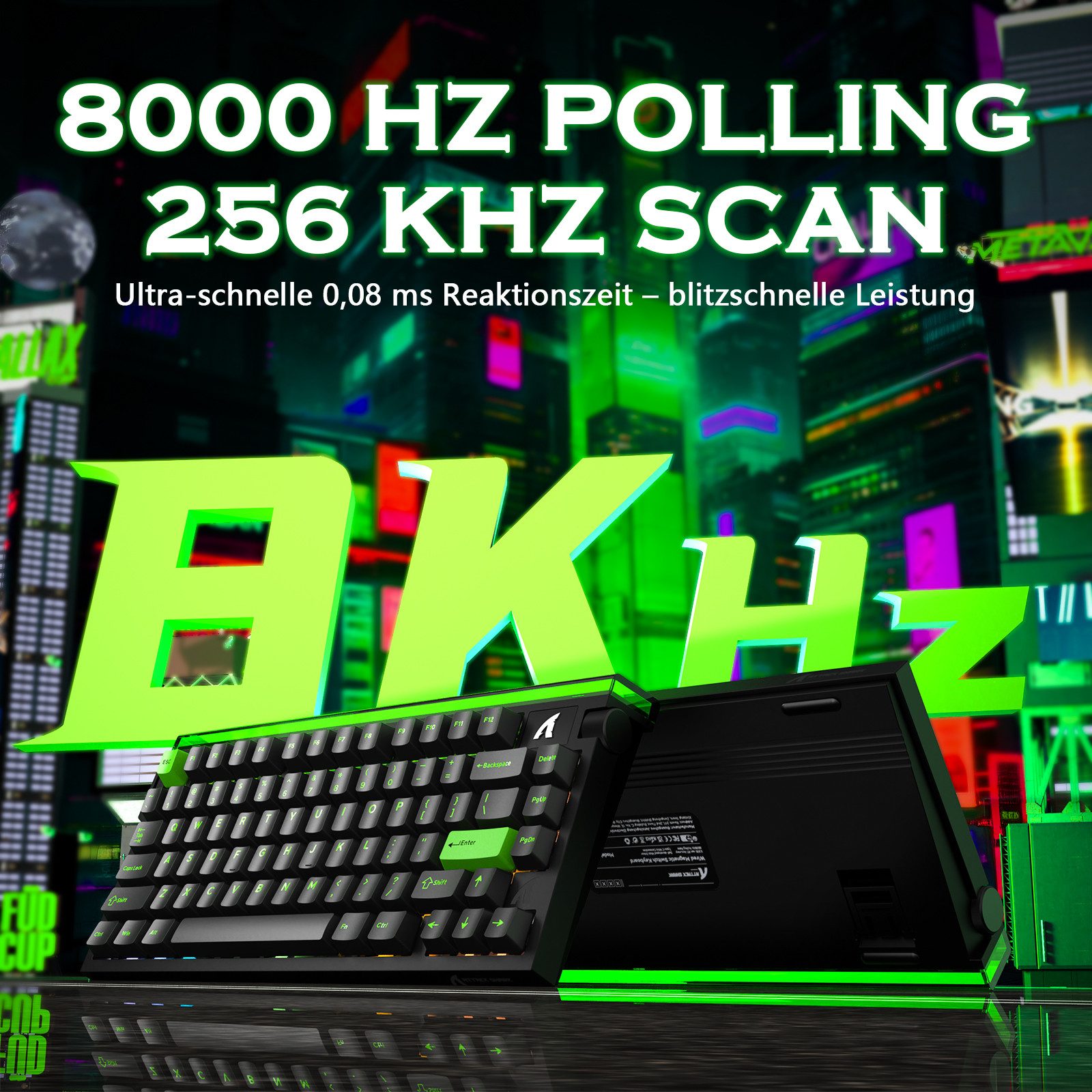 ATTACK SHARK R85 HE 8000Hz Rapid Trigger-Tastatur,0,005mm RT,Hall-Magnetic Switch Gaming-Tastatur (RGB-Lightbox, Hall-Magnetschalter,75% Gaming-Tastatur) – Bild 5 von 5