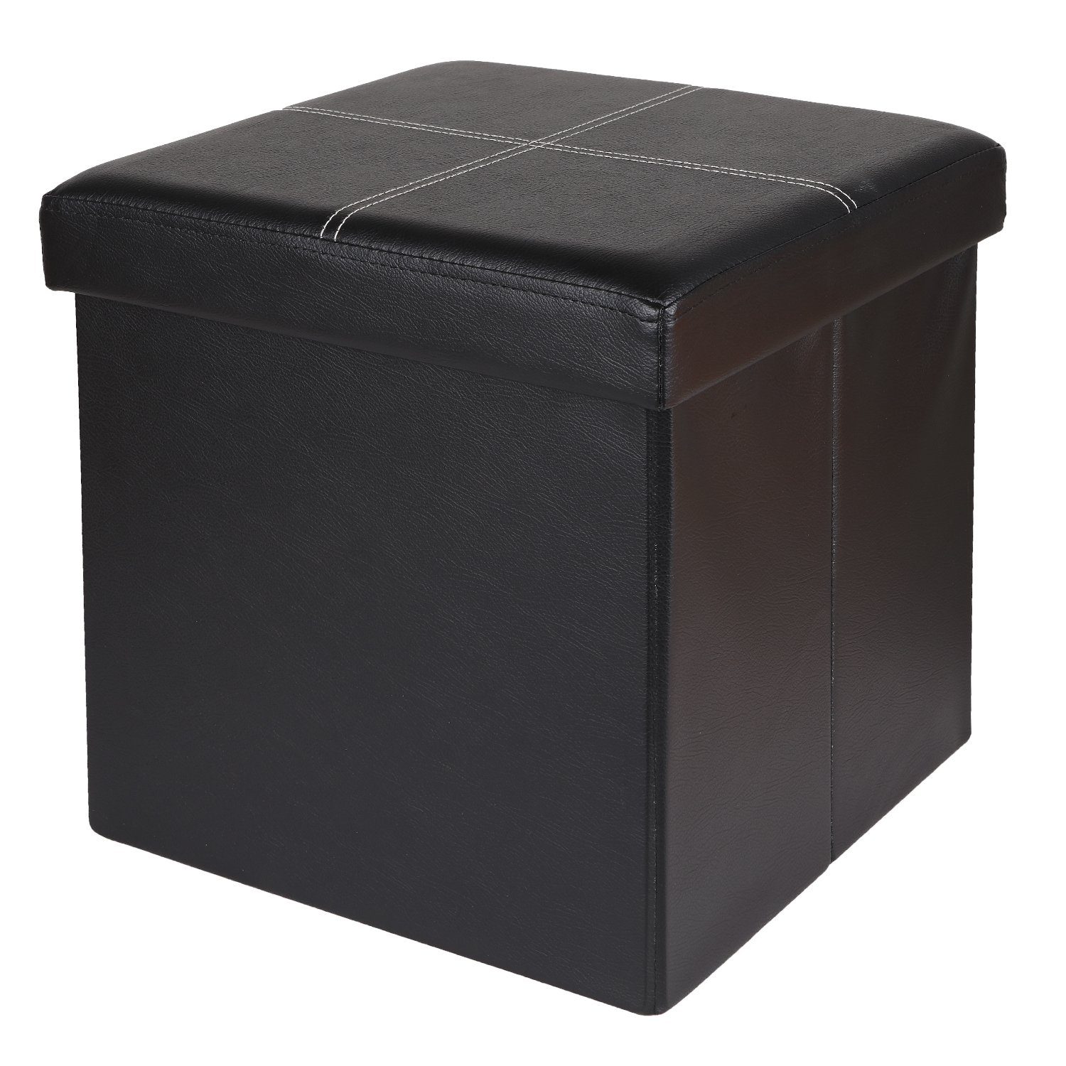 Home4Living Sitztruhe Sitzbox Sitzwürfel Leder schwarz günstig online kaufen