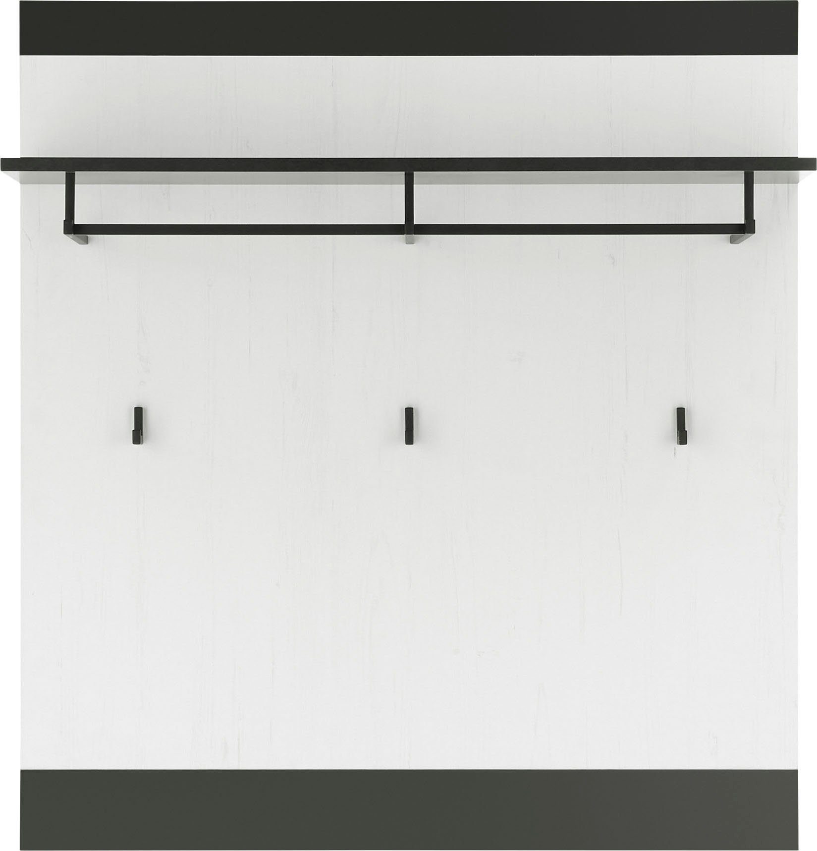 Home affaire Garderobenpaneel SHERWOOD, in modernem Holz Dekor, mit Beschlag aus Metall, Breite 92 cm