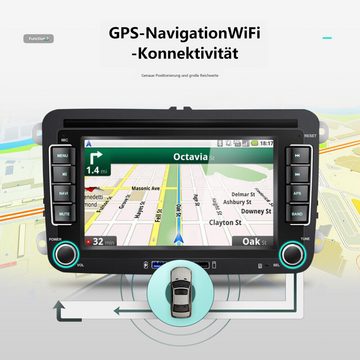 Hikity 7 Zoll Android Carplay Autoradio für VW Golf 5/6 Passat B6 Navi Autoradio (Golf 5/6, Doppel Din)