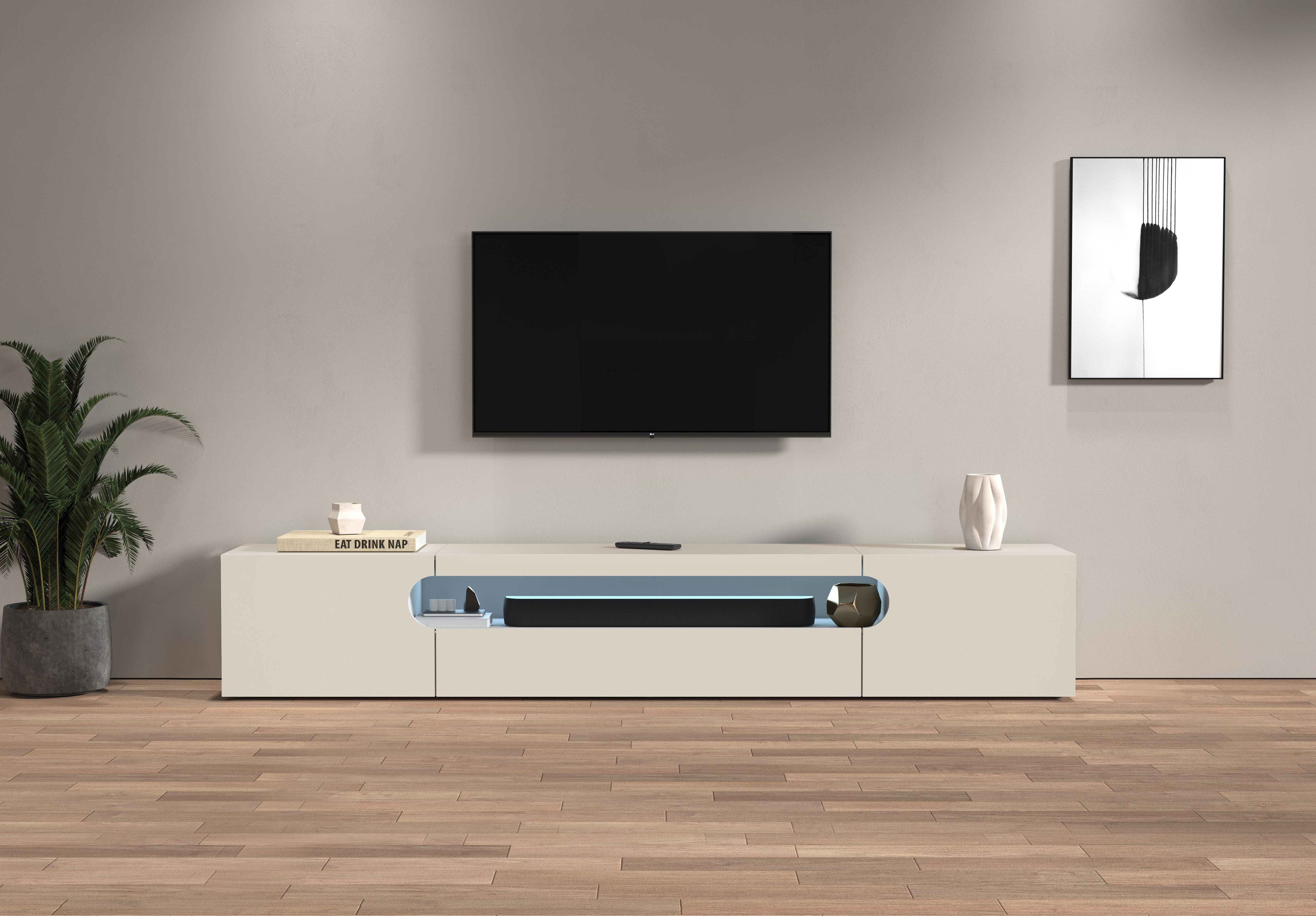 INOSIGN Lowboard REAL TV-Möbel, 240 cm breit, 40/60 cm hoch, Hochglanz oder günstig online kaufen