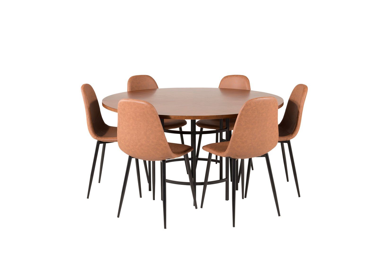 ebuy24 Essgruppe Copenhagen Essgruppe Esstisch braun und 6 Polar Es, (7-tlg)