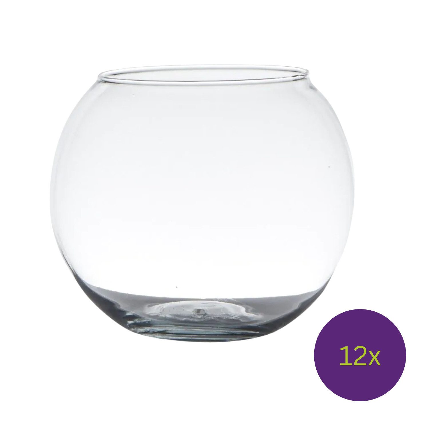 Hakbijl Glass Kugelvase BALL, Hot Cut, transparent, Kugel, H: 9,5cm