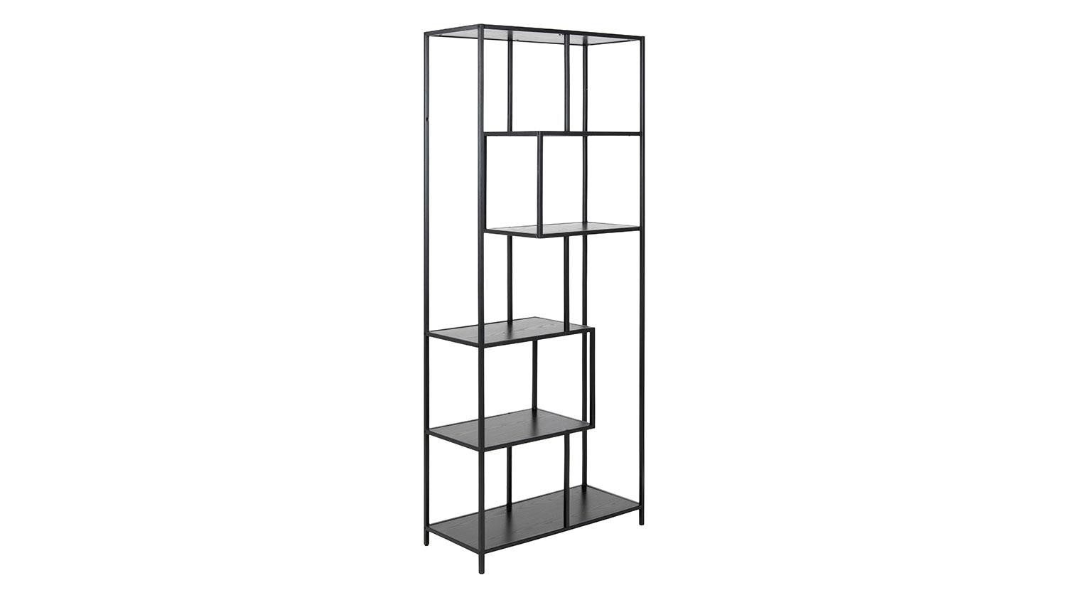 ACTONA GROUP Bücherregal Bücherregal Seaford 6 Böden asymmetrisch Metall schwarz