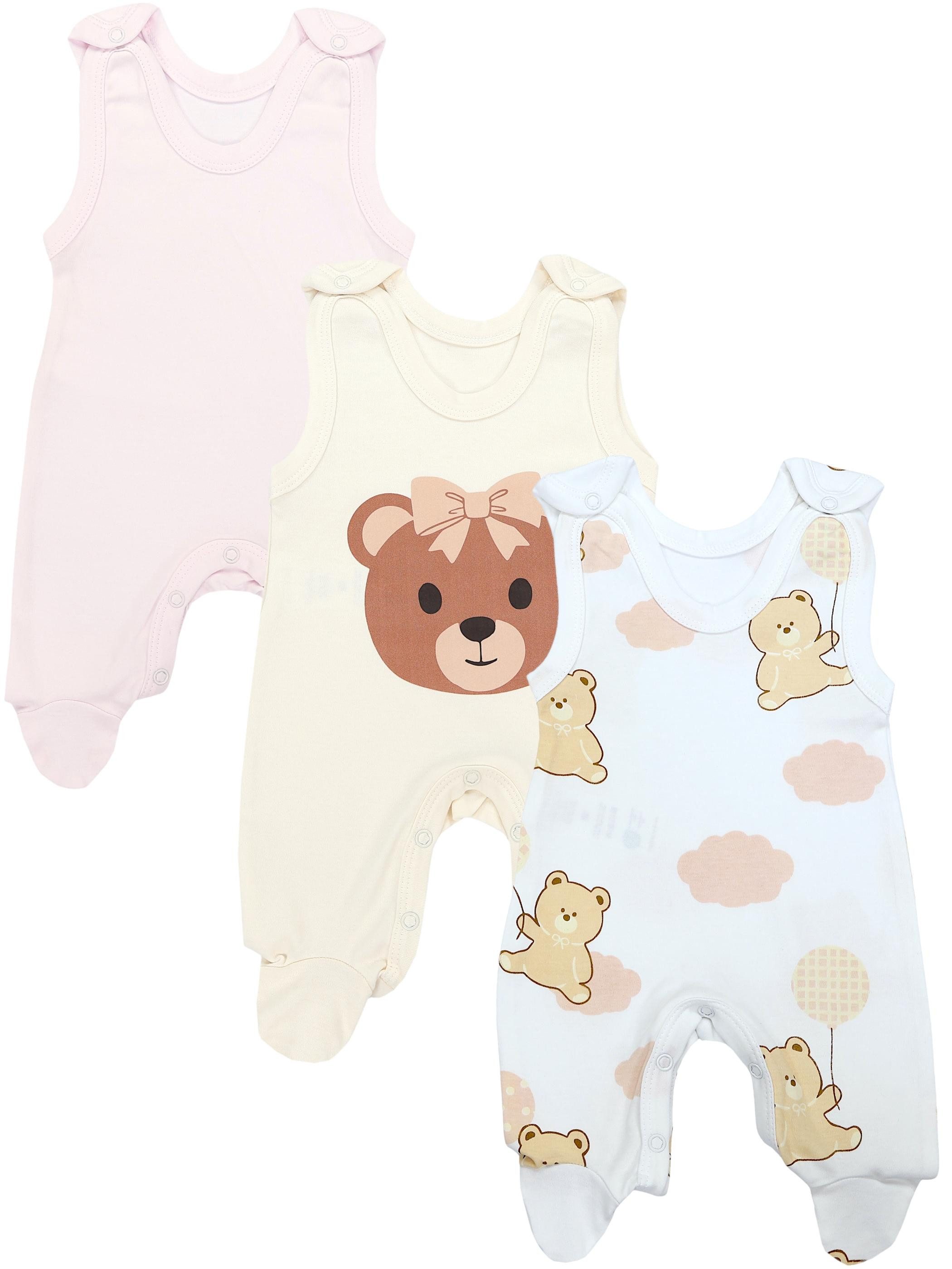 TupTam Strampler TupTam Baby Mädchen Strampler mit Fuß 3er Pack