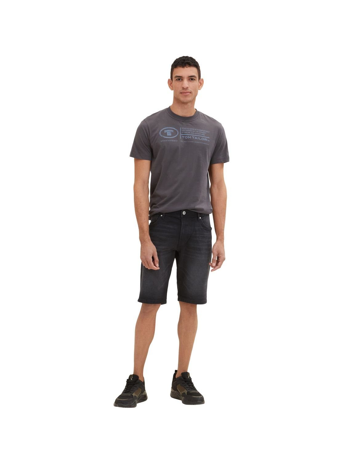 TOM TAILOR Jeansshorts JOSH mit Stretch Dark Stone Black Black Denim 10273