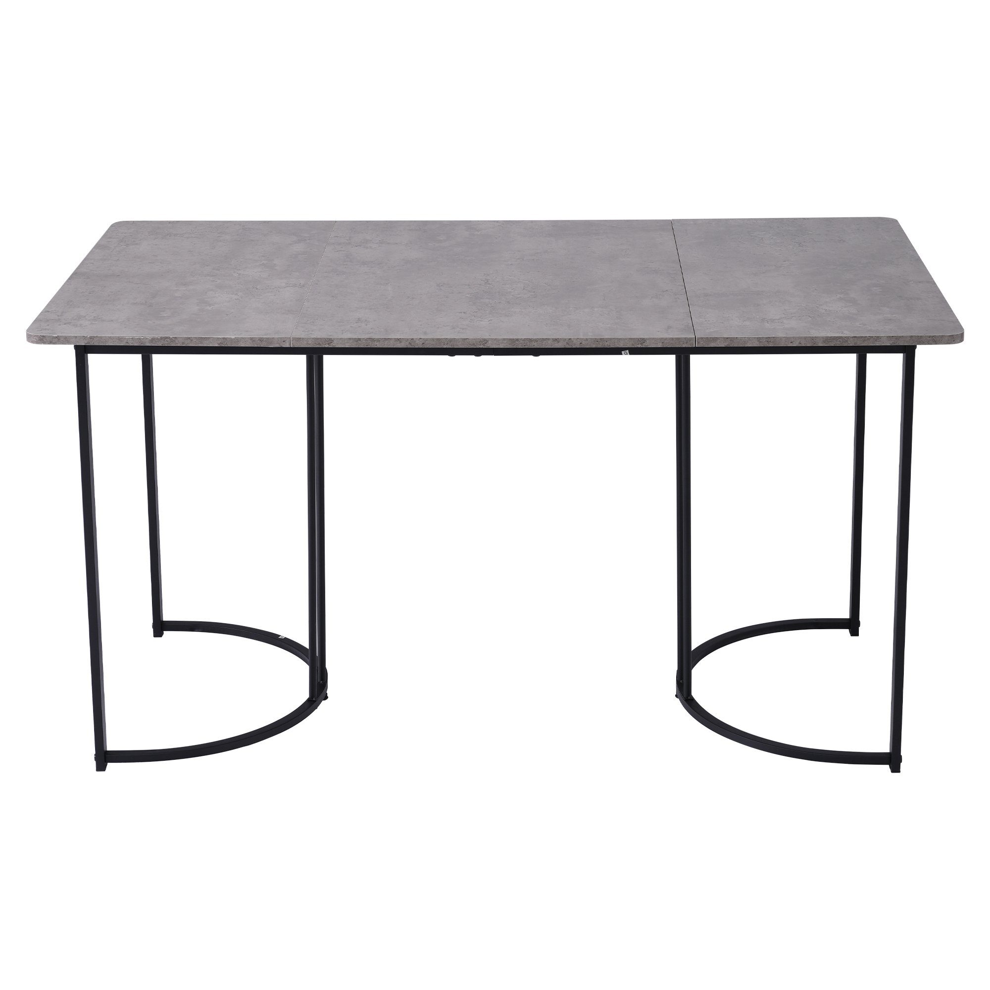 Esstisch (140x80x75 cm, nur Tisch), rechteckig Küchentisch Marmoroptik Esszimmertisch, Metallbeine
