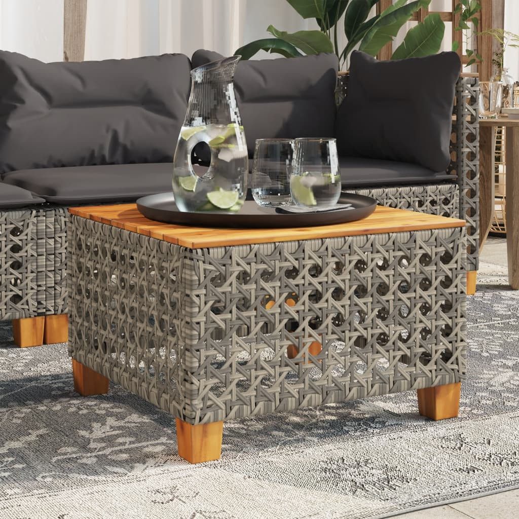furnicato Gartentisch Echtholz 55 x 55 x 36 cm Grau-Braun (1-St), UV-beständiger Outdoor-Tisch mit modularer Bauweise für den Garten