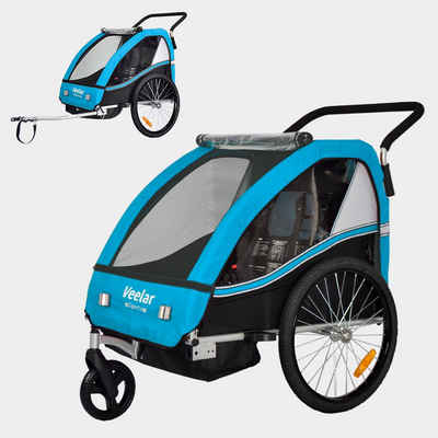 TIGGO Fahrradkinderanhänger TIGGO VS Kinderfahrradanhänger 2 in 1 Kinderanhänger Fahrradanhänger Anhänger mit Jogger Set, für 1-2 Kinder geeignet