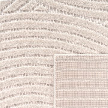 Teppich Cotton 233, Paco Home, rechteckig, Höhe: 10 mm, Kurzflor, Uni Farben, Hoch-Tief-Effekt, Scandi-Look, Outdoor geeignet
