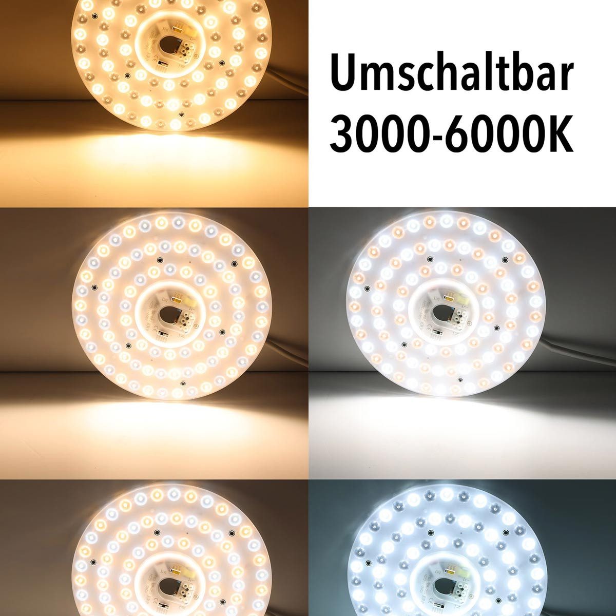 ChiliTec LED-Leuchtmittel LED Umrüstmodul UM36cct, Ø23cm, 36W/230V, 4401lm, daylight/tageslichtweiß,kaltweiß,warmweiß,neutralweiß