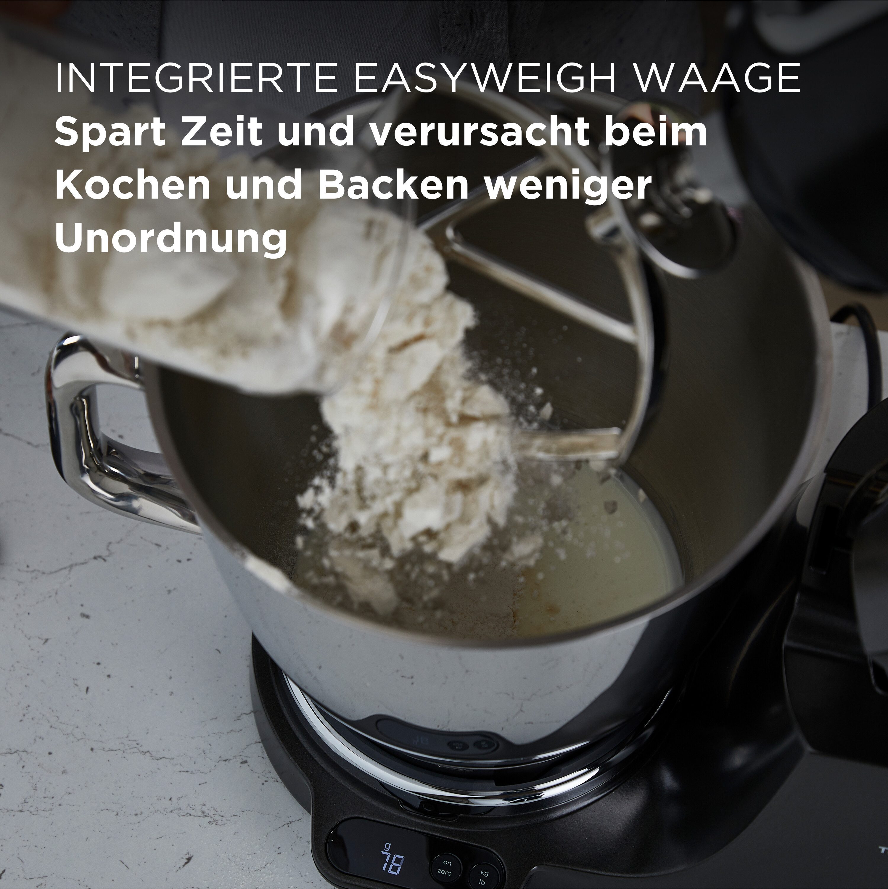 KENWOOD Küchenmaschine Titanium Chef Baker XL KVL85.004BK, EasyWeigh™-Waage, 1200W, schwarz, 1200 W, 7 l Schüssel, 3-teiliges Patisserie-Set, Flexi-Element, 5l  – Bild 5 von 5