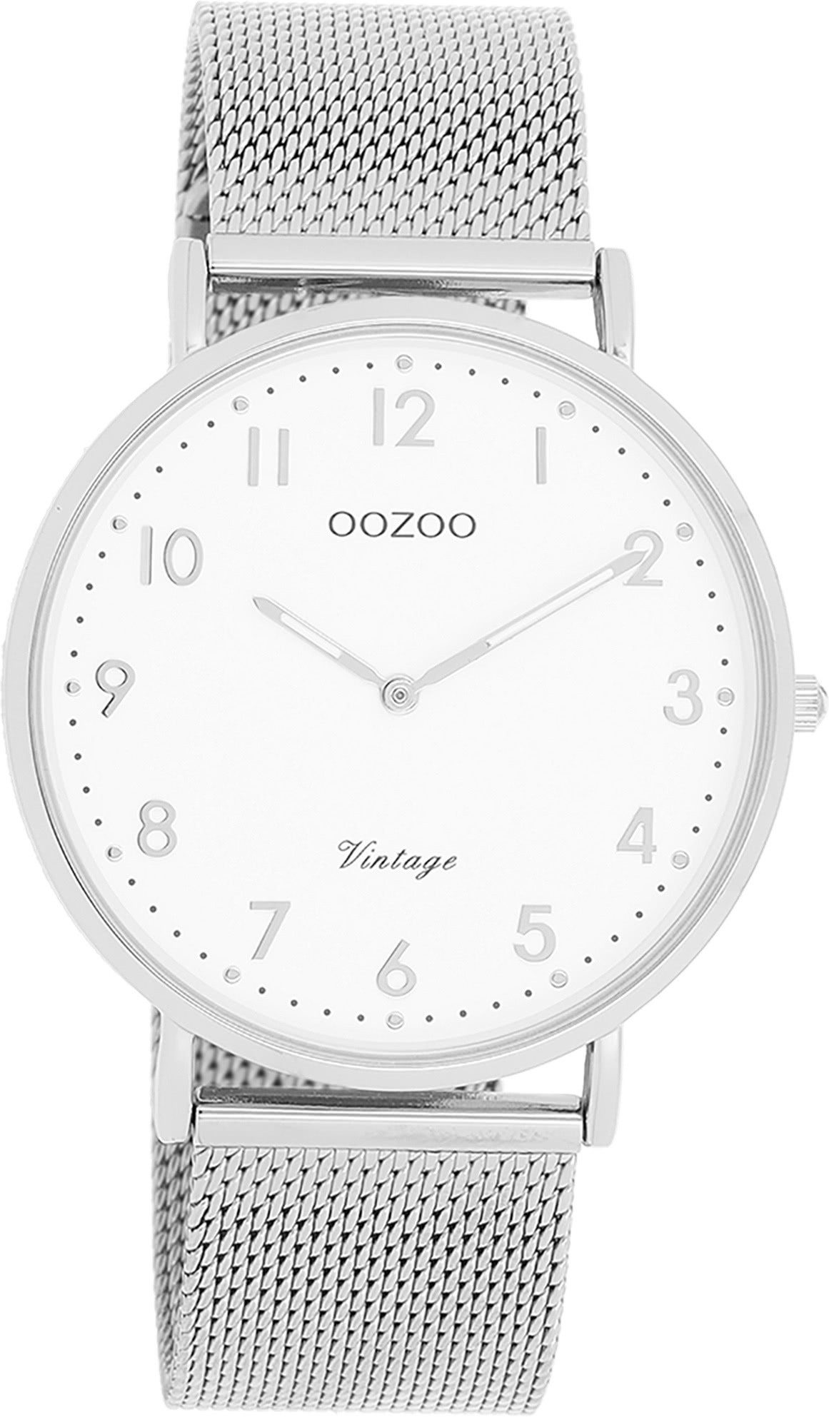 OOZOO Quarzuhr Oozoo Unisex Armbanduhr Vintage Series, (Analoguhr), Damen, Herrenuhr rund, groß (ca. 40mm) Metallarmband, Fashion-Style