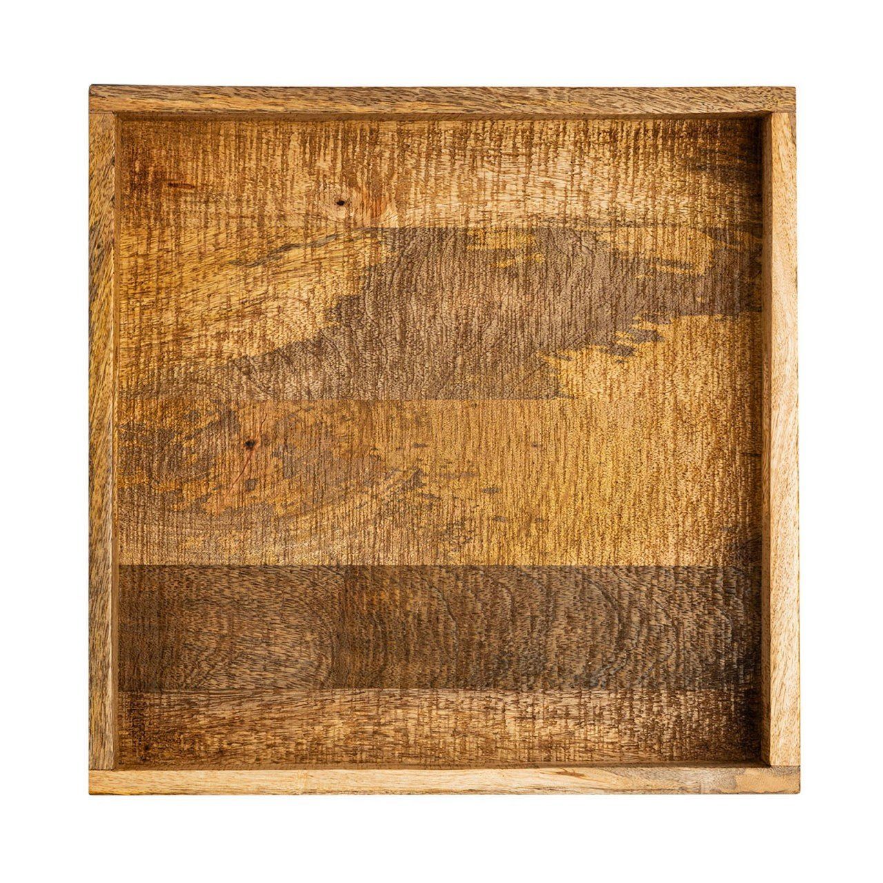 Dekofigur Holz Tablett Serviertablett 40x40cm Holztablett soma