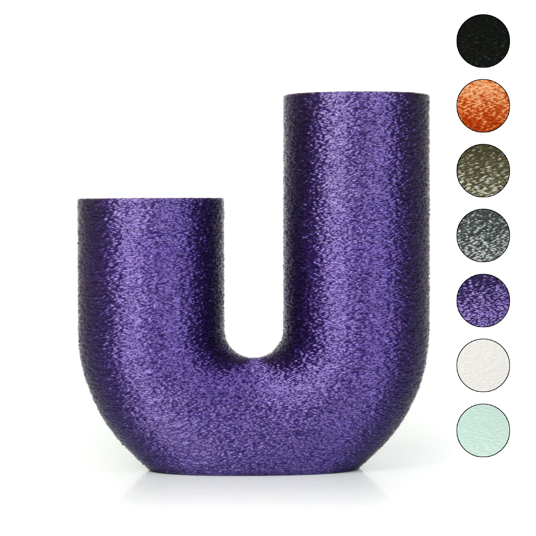 Kreative Feder Dekovase Designer Vase – Dekorative Blumenvase aus Bio-Kunststoff, aus nachwachsenden Rohstoffen; wasserdicht & bruchsicher Violet