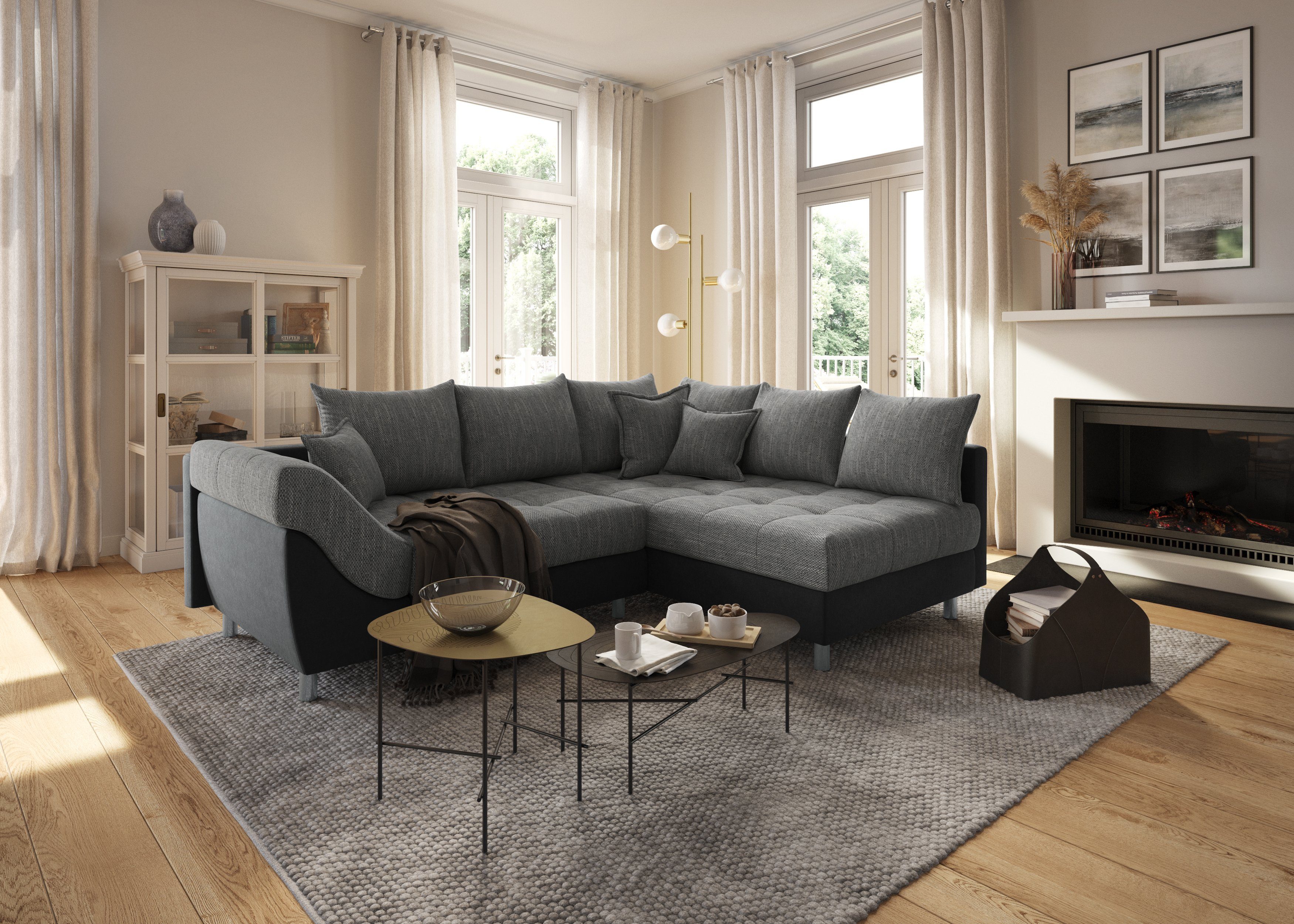 COLLECTION AB Ecksofa Joseli, inklusive Federkern, Recamiere links oder rechts montierbar | Ecksofas