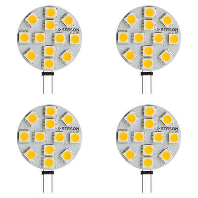 SEBSON LED Lampe G4 2.5W - GU4 Stiftsockel 12V DC, Leuchtmittel - 4er Pack LED-Leuchtmittel