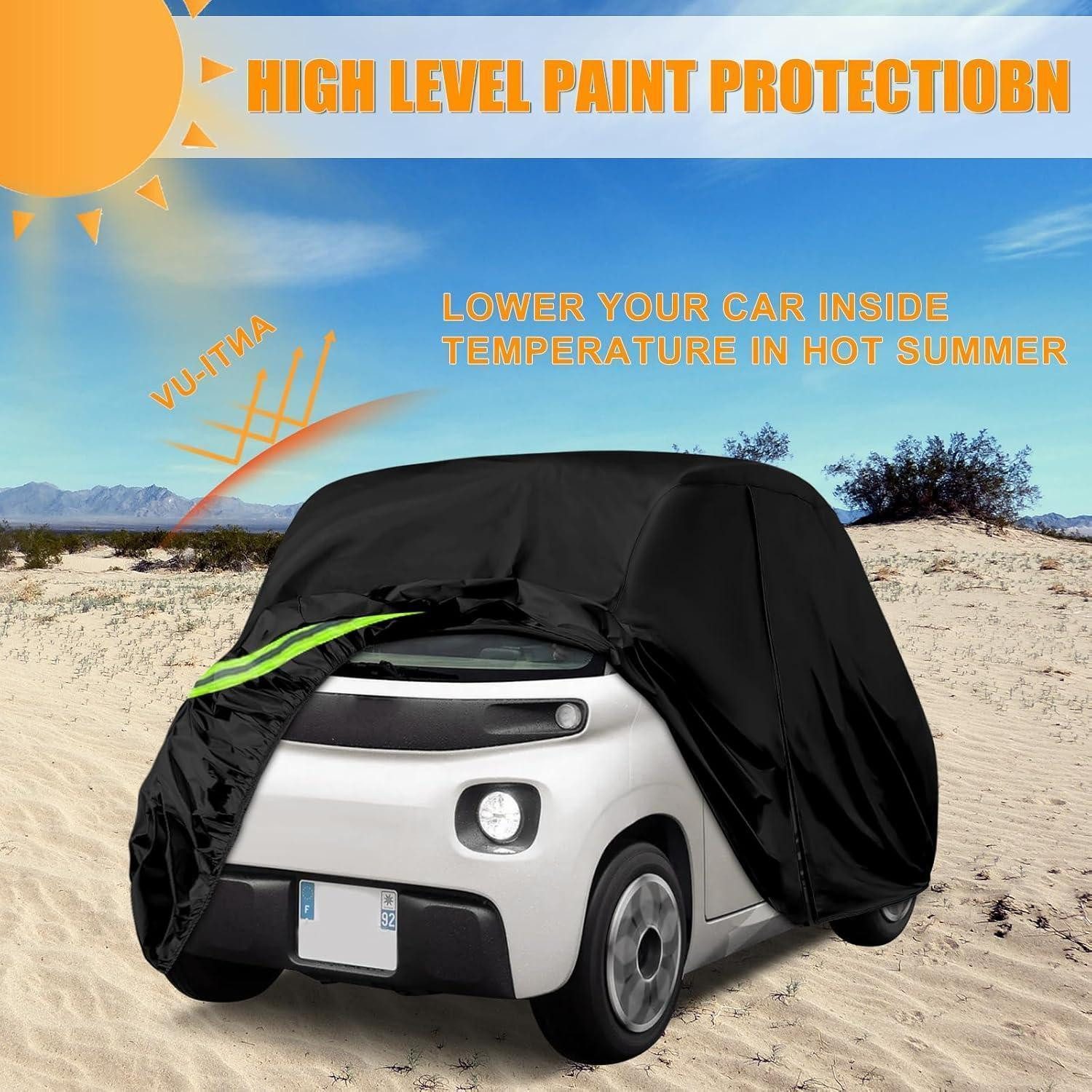 LuxusKollektion Autoplane Vollgarage Autoplane Abdeckplane kompatibel mit Citroen Ami Schwarz