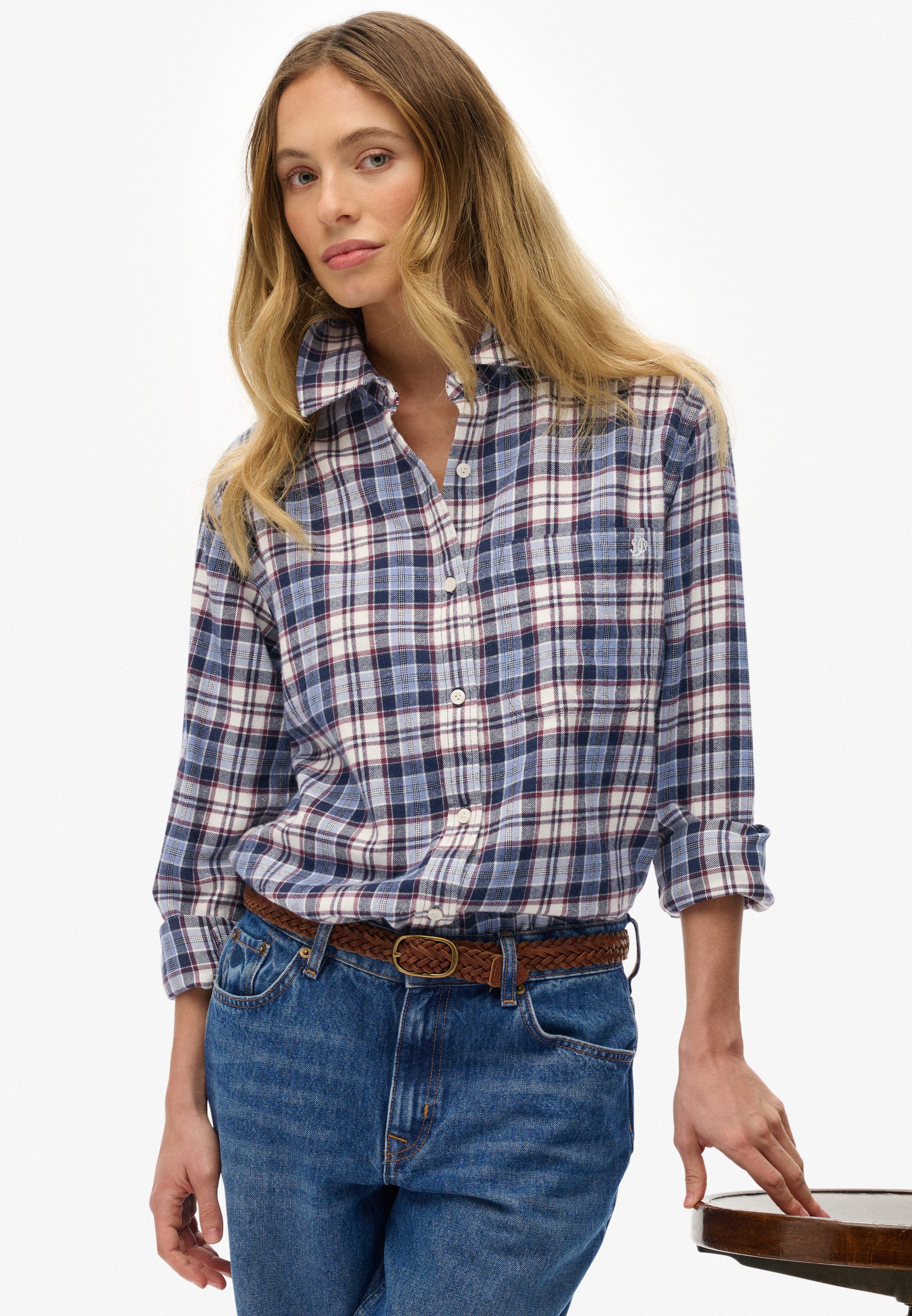 Superdry Karobluse CHECK FLANNEL BOYFRIEND SHIRT günstig online kaufen