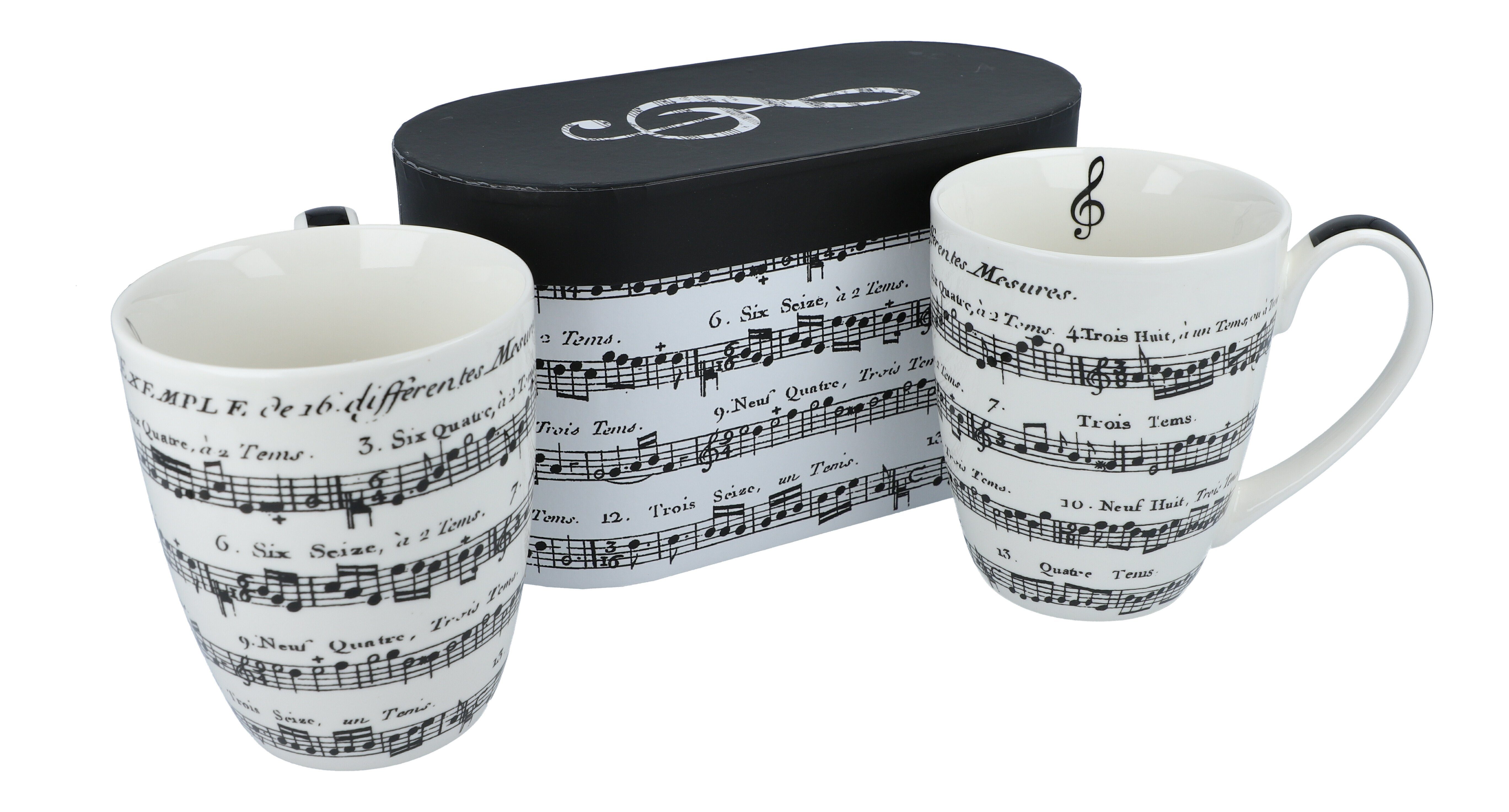 Becher 2er-Set Adagio-Henkelbecher in Geschenkbox, Noten