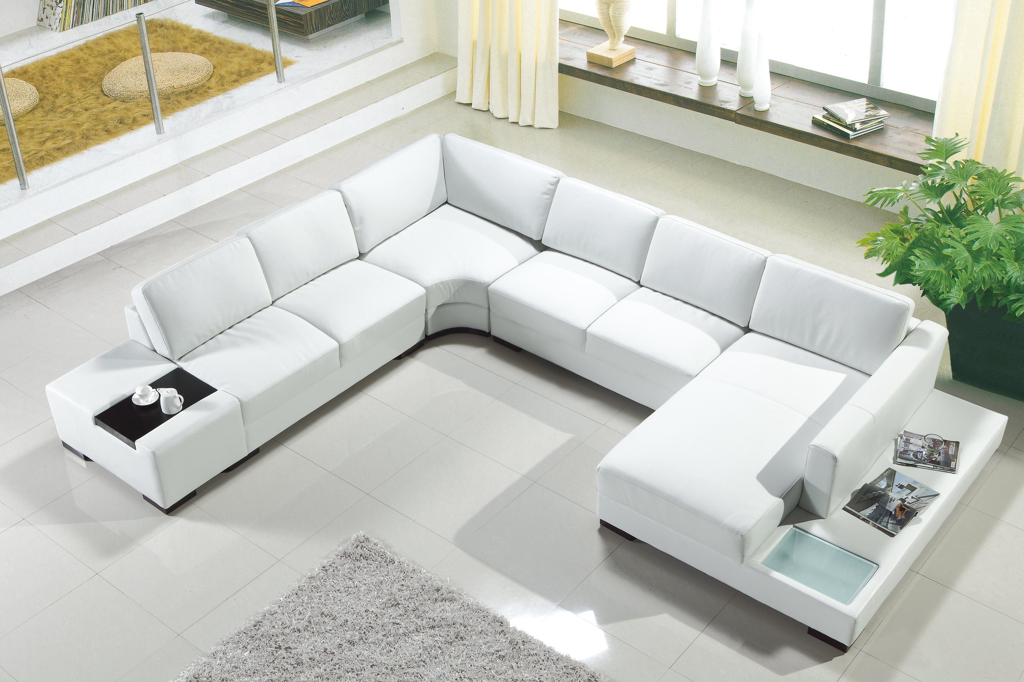 Weiß Wohnzimmer Made Stil Ecksofa 1 U-Form Ecksofa Modern SOFORT, in Europa JVmoebel Teile, Sofa Luxus