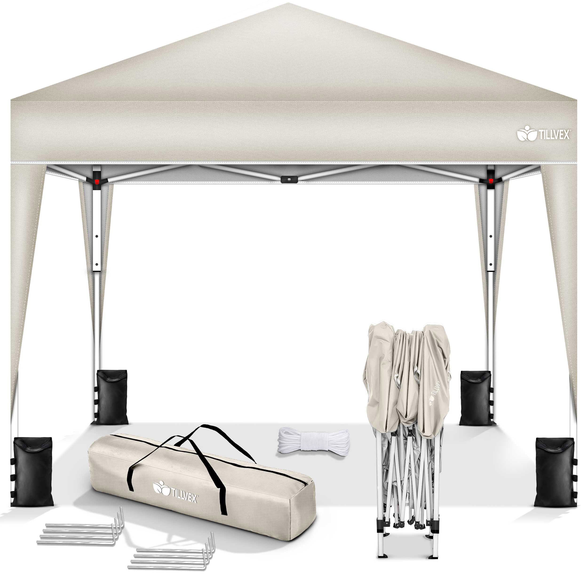 tillvex Pavillon tillvex® Pavillon 3x3m Wasserdicht Gartenzelt Faltpavillon Partyzelt, (3x3m wasserdicht, Pop-Up Faltpavillon höhenverstellbar, Partyzelt mit Tasche für Garten), Einfacher Aufbau in Minuten