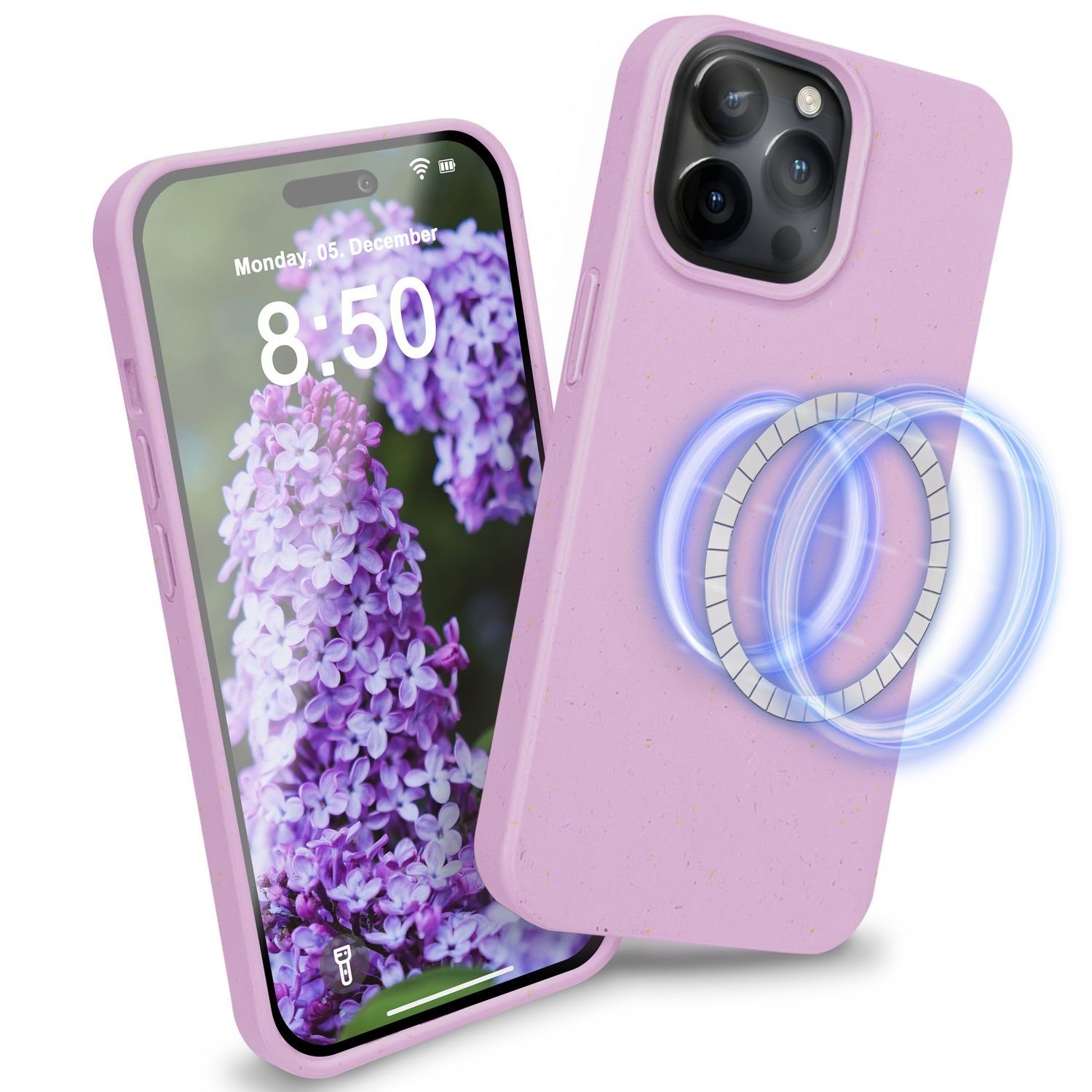 Nalia Smartphone-Hülle Apple iPhone 14 Pro 15,5 cm (6,1 Zoll), Nachhaltige Bio Hülle / MagSafe Funktion / Ökologisch / ohne Plastik