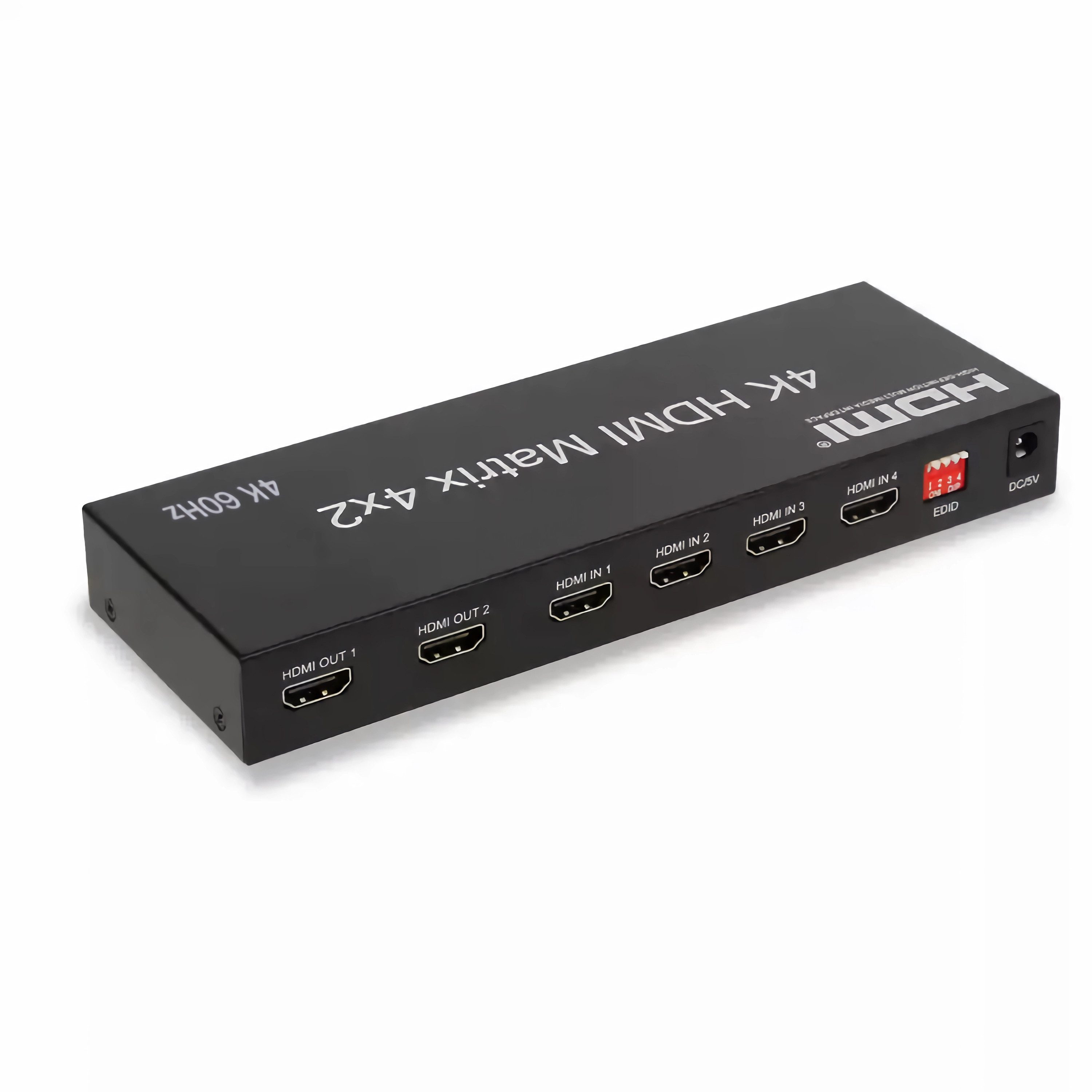 Bolwins C11D HDMI Matrix Splitter 4x2 HD 4K 4 In 2 Out Umschalter Verteiler PC Audio- & Video-Adapter HDMI Typ A (Standard) Stecker zu HDMI Typ A (Standard) Buchse, 0 cm, HDMI 2.0 Matrix Switch 4K 60Hz Umschalter Splitter Video Fernbedienung