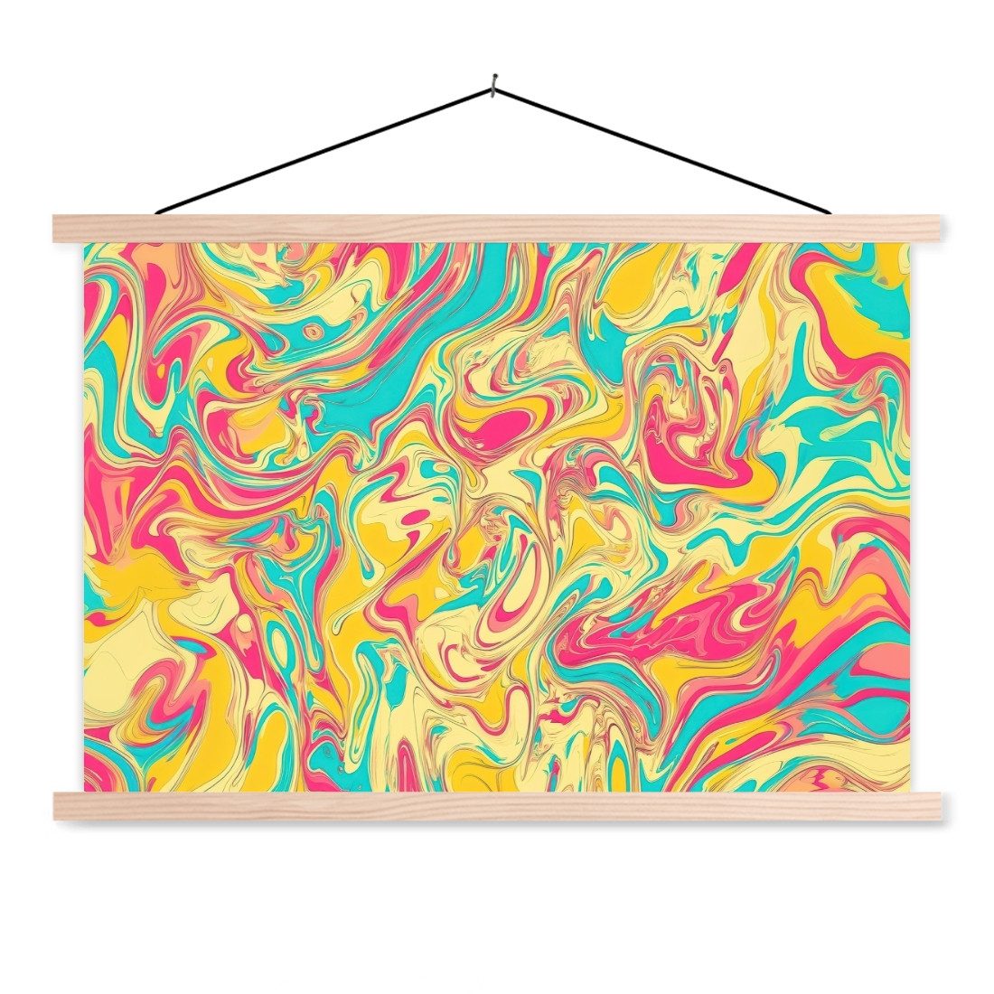 MuchoWow Poster Gelb - Rosa - günstig online kaufen