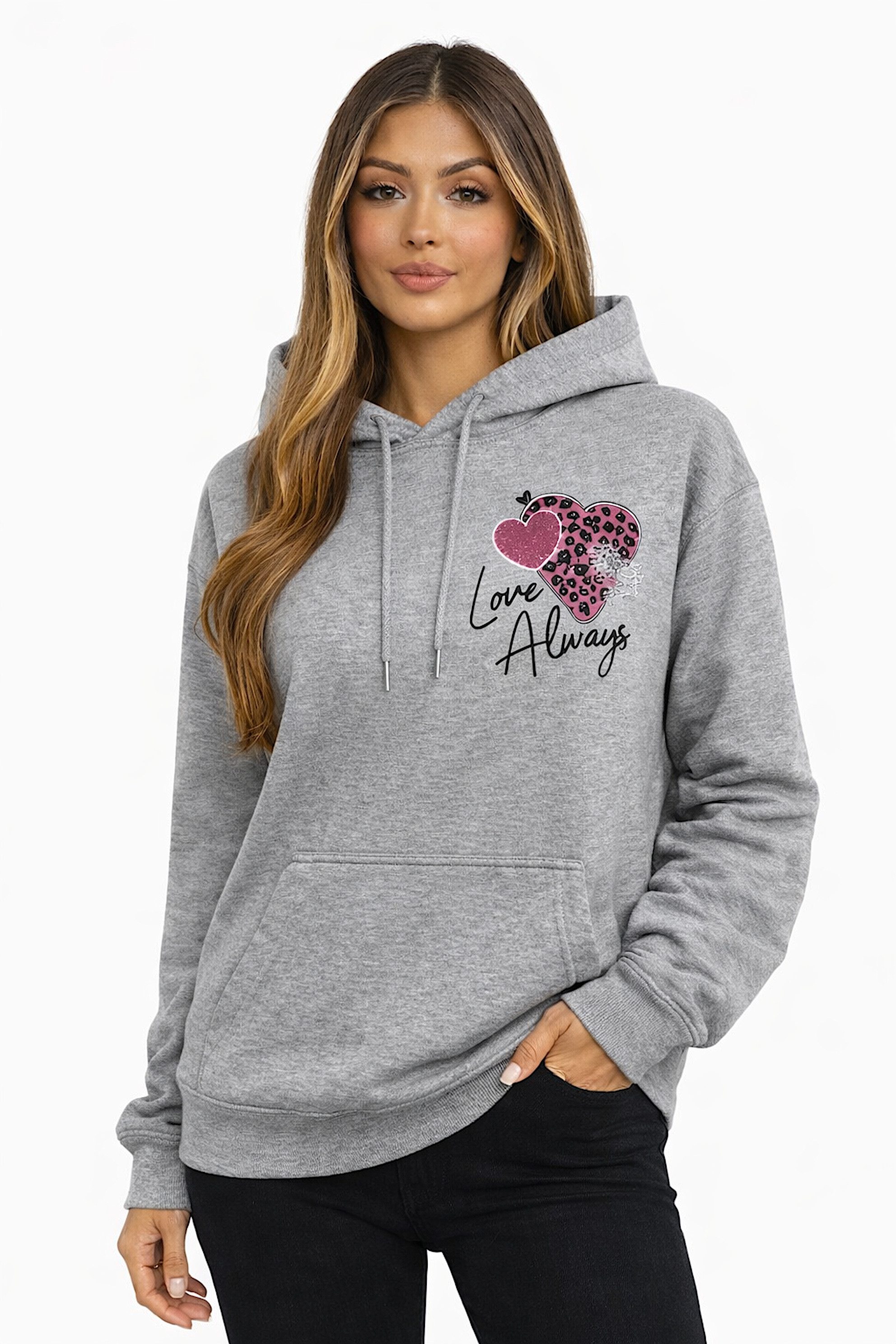 Hoodie Worldclassca Oversized Hoodie "LOVE ALWAYS" Kapuzenpullover Sweatshirt