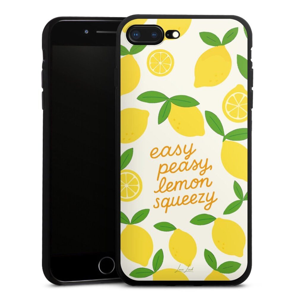DeinDesign Handyhülle Zitrone Spruch Statement Easy Peasy Lemon Queezy, Apple iPhone 7 Plus Silikon Hülle Bumper Case Handy Schutzhülle