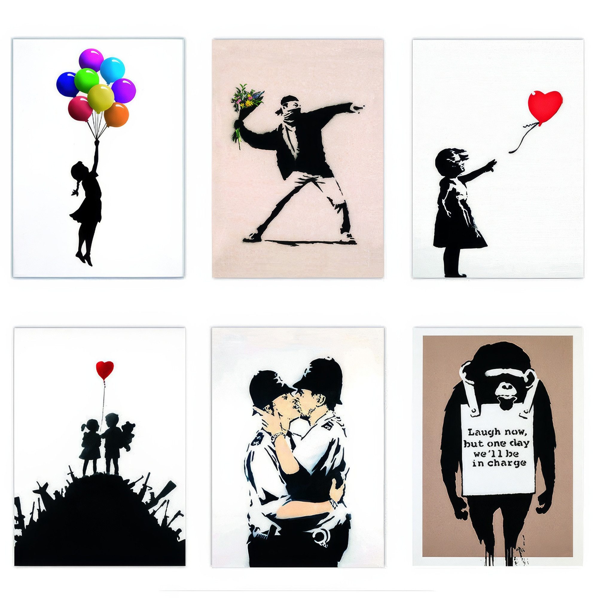 AvantgART Postkarte Banksy Premium Postkarten 6er/18er Set mit berühmten StreetArt Motiven