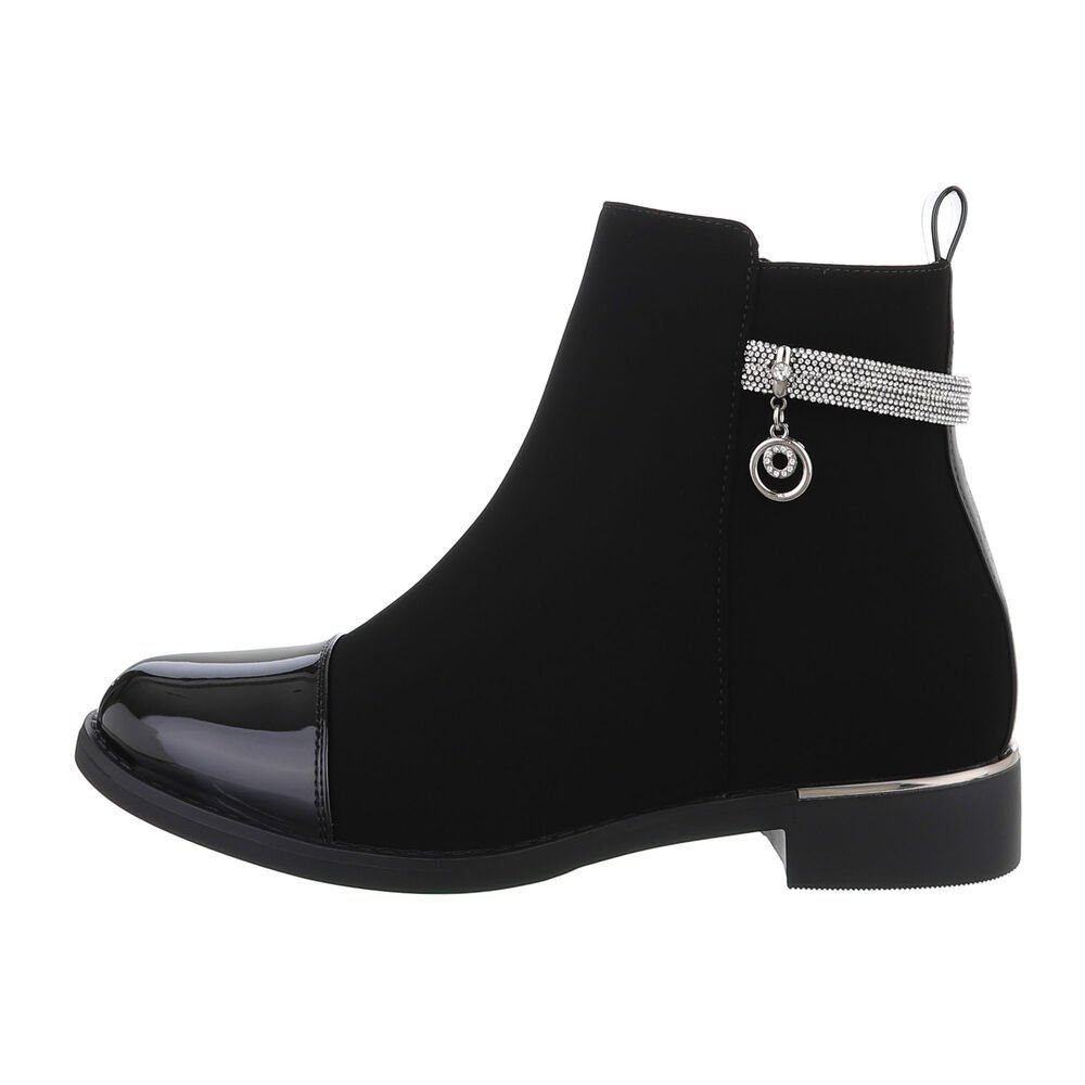 Ital-Design Damen Elegant Stiefelette Blockabsatz Flache Stiefeletten in Sc günstig online kaufen