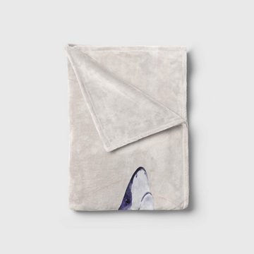 Sinus Art Handtücher Handtuch Strandhandtuch Saunatuch Kuscheldecke Kunstvoll Ozean Hai Unterwasser Motiv, Baumwolle-Polyester-Mix (1-St), Handtuch