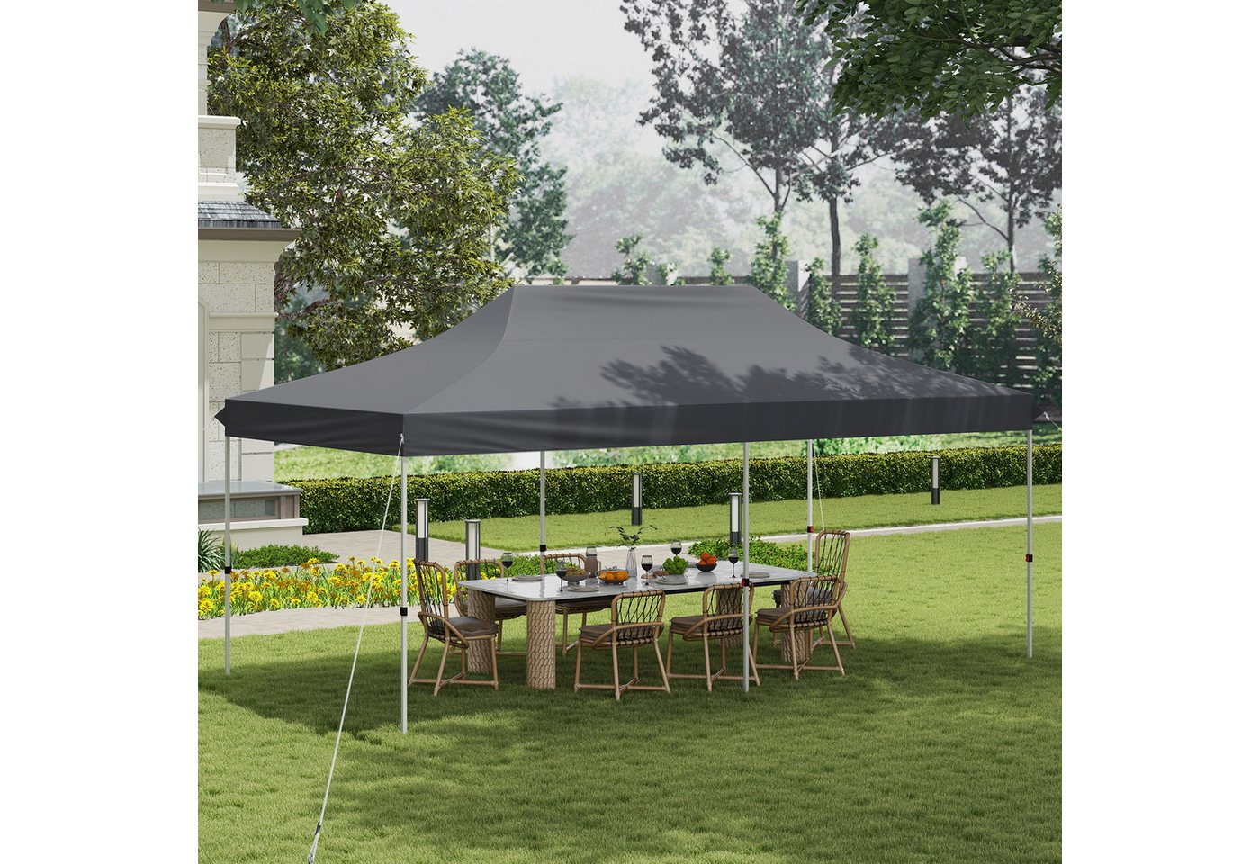 Thumbnail - KOMFOTTEU Pavillon, Gartenpavillon 3x6m, höhenverstellbar mit Tragetasche