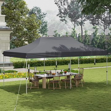 KOMFOTTEU Pavillon, Gartenpavillon 3x6m, höhenverstellbar mit Tragetasche