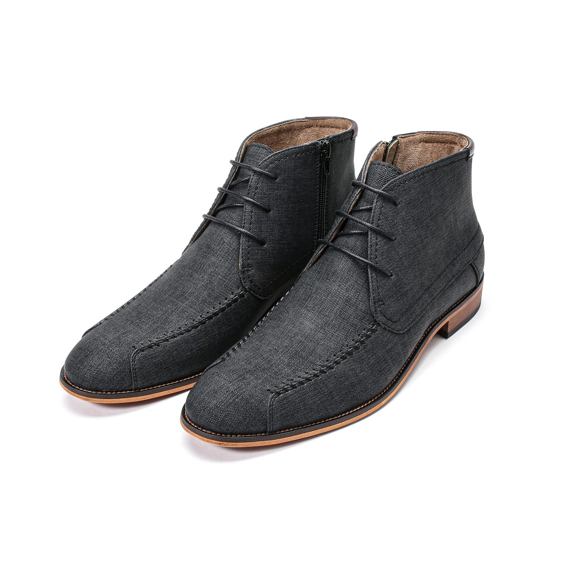 Allthemen Schnürstiefel Herren Business Schnürstiefel mit Mittlerer Schaft Niedriger Absatz