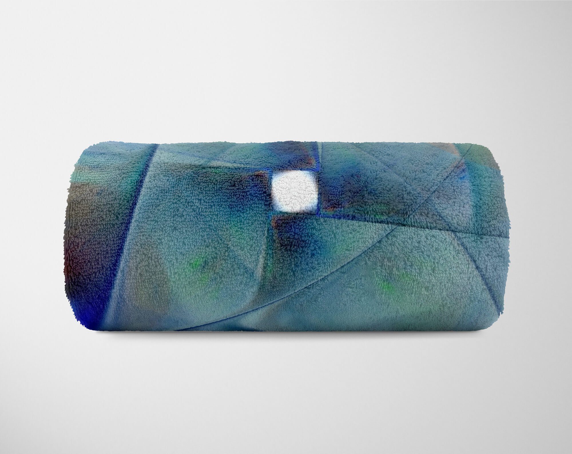 Sinus Art Handtücher Kuscheldecke Kunstvoll mit Saunatuch Handtuch Baumwolle-Polyester-Mix Blau Strandhandtuch (1-St), Fotomotiv Abstrakt, Handtuch