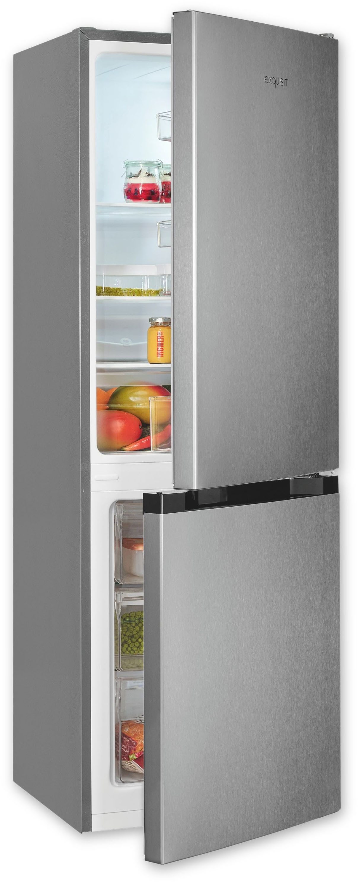 exquisit Kühl-/Gefrierkombination KGC231-60-E-050C, 144 cm hoch, 47,4 cm breit