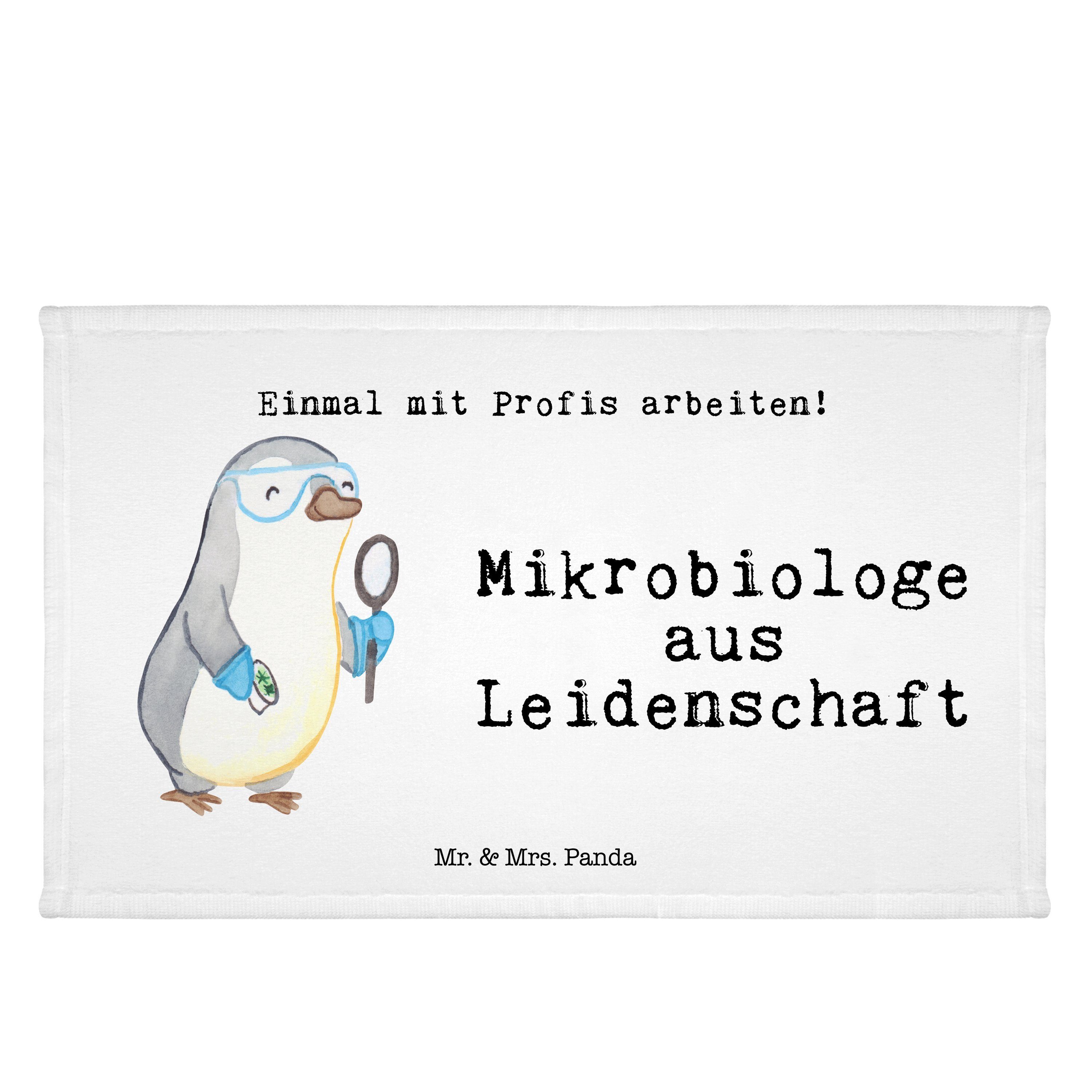 Mr. & Mrs. Panda Handtuch Mikrobiologe aus Leidenschaft - Weiß - Geschenk, Kollege, Forschung, (1-St)